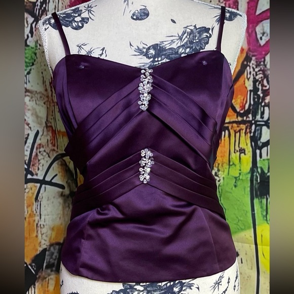 Impression Bridal Purple Satin 3pc Evening Mother of Bride Mother of Groom Dress - Picture 2 of 12